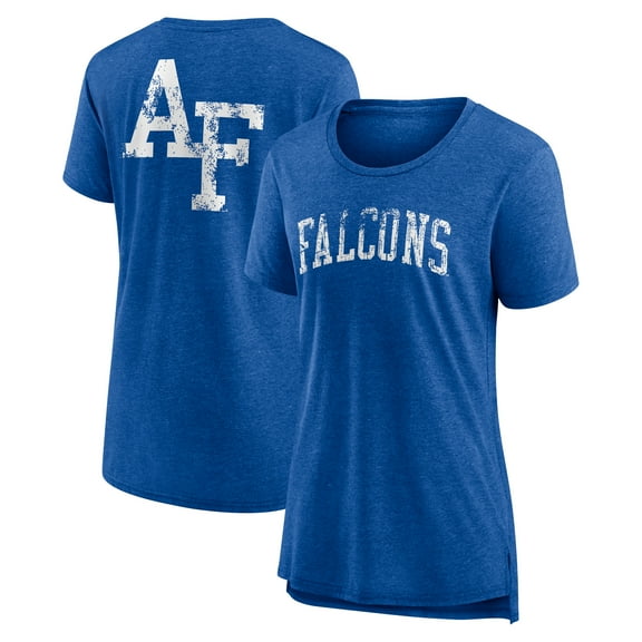 Women's Heather Royal Air Force Falcons Slab Serif Tri-Blend T-Shirt