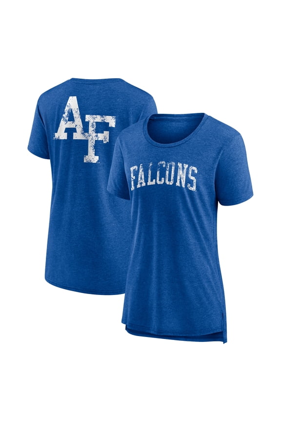 Women's Heather Royal Air Force Falcons Slab Serif Tri-Blend T-Shirt