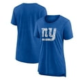 thumbnail image 1 of Women's Heather Royal New York Giants Throwback Team Logo Tri-Blend T-Shirt, 1 of 3
