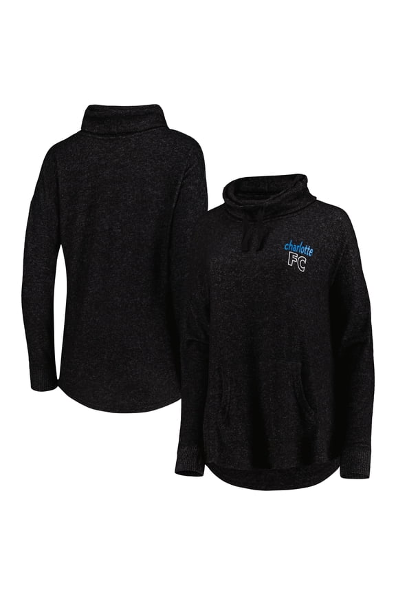 Women's Heathered Black Charlotte FC Cuddle Tri-Blend Pullover Sweatshirt