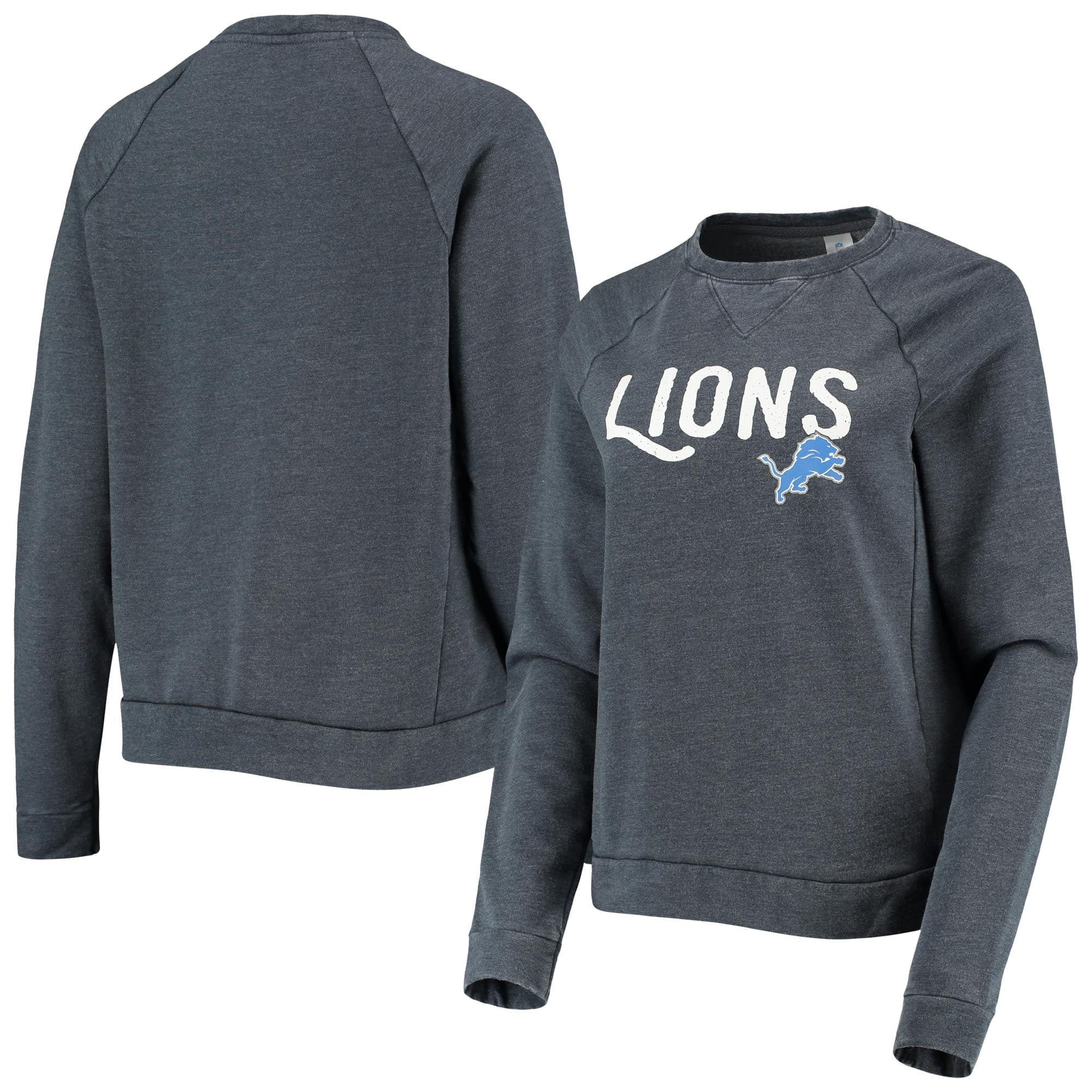 Detroit Lions 47 Brand Women's Gray Crew Upstage Kennedy Pullover Sweatshirt  - Detroit Game Gear