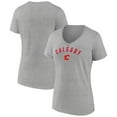 thumbnail image 1 of Women's Heathered Gray Calgary Flames Team Arc V-Neck T-Shirt, 1 of 3