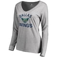 thumbnail image 1 of Women's Heathered Gray Dallas Wings Overtime Long Sleeve T-Shirt, 1 of 3