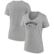 Women's Heathered Gray Nashville Predators Team Arc V-Neck T-Shirt