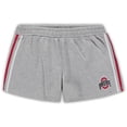 thumbnail image 1 of Women's Heathered Gray Ohio State Buckeyes Plus Size 2 Stripes Shorts, 1 of 1