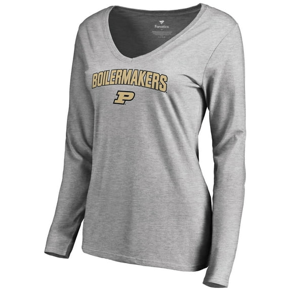 Women's Heathered Gray Purdue Boilermakers Proud Mascot Long Sleeve T-Shirt