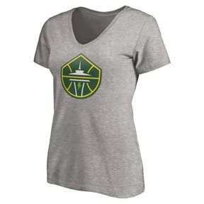 Women's Heathered Gray Seattle Storm Primary Logo V-Neck T-Shirt
