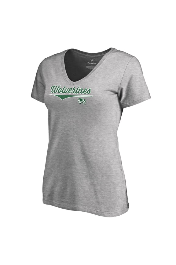 Women's Heathered Gray Utah Valley Wolverines American Classic V-Neck T-Shirt