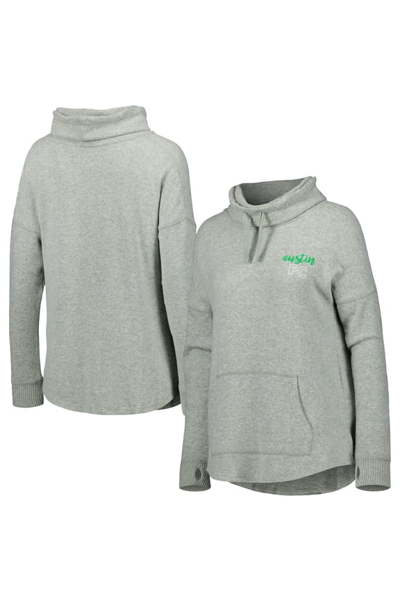 Women's Heathered Green Austin FC Cuddle Tri-Blend Pullover Sweatshirt