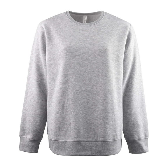 Women's Heavyweight Fleece Cotton Crewneck Long Sleeve Pullover Top Sweatshirt, Heather Gray L, 1 Pack