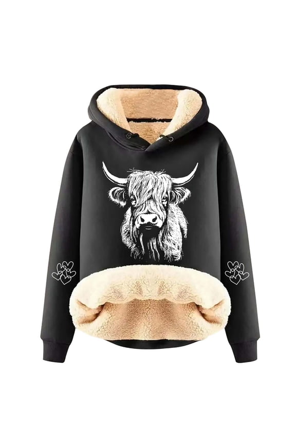Women's Heavyweight Lamb Hoodie Jacket Thick Warm Velvet Padded Cardigan Zippered Winter Shacket
