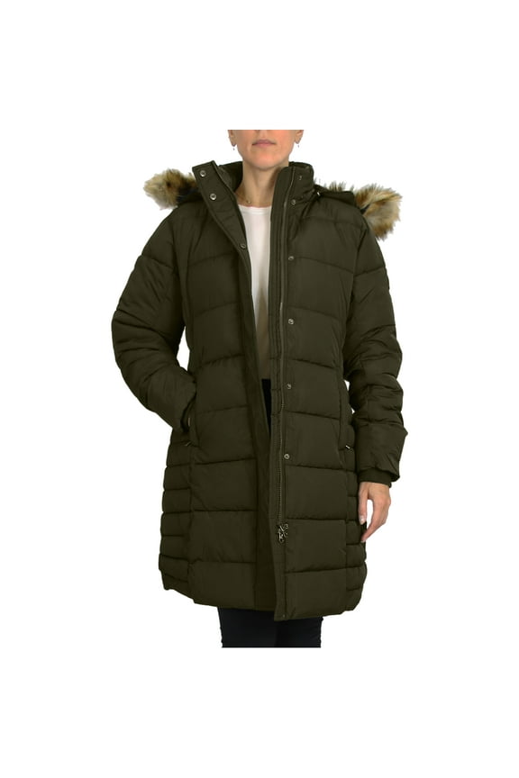 Women's Heavyweight Parka Jacket With Detachable Faux Fur Hood (S-3XL)