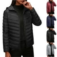 thumbnail image 1 of Women's Heavyweight Quilted Hooded Puffer Winter Jacket with Adjustable Waist Women's Solid Color Zipper Outerwear Long Sleeve Hooded Casual Fashionable Parkas Great Gifts for Less Black XXL, 1 of 3