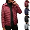 thumbnail image 1 of Women's Heavyweight Quilted Hooded Puffer Winter Jacket with Adjustable Waist Women's Solid Color Zipper Outerwear Long Sleeve Hooded Casual Fashionable Parkas Great Gifts for Less Wine XXXXXL, 1 of 3
