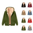 thumbnail image 1 of Women's Heavyweight Zip Up Hoodie 2026 Casual Long Sleeve Basic Hooded Sweatshirt with Pockets Jacket Outerwear, 1 of 4