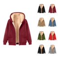 thumbnail image 1 of Women's Heavyweight Zip Up Hoodie 2026 Casual Long Sleeve Basic Hooded Sweatshirt with Pockets Jacket Outerwear, 1 of 4