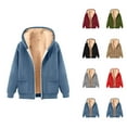 thumbnail image 1 of Women's Heavyweight Zip Up Hoodie 2026 Casual Winter Warm Basic Hooded Sweatshirt with Pockets Jacket Outerwear, 1 of 4