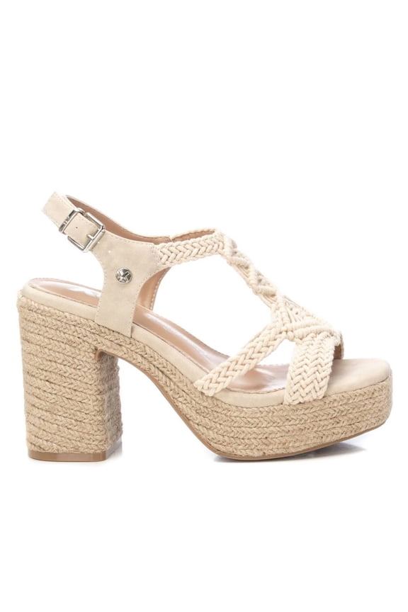 Women's Heeled Jute Platform Sandals By XTI 142839