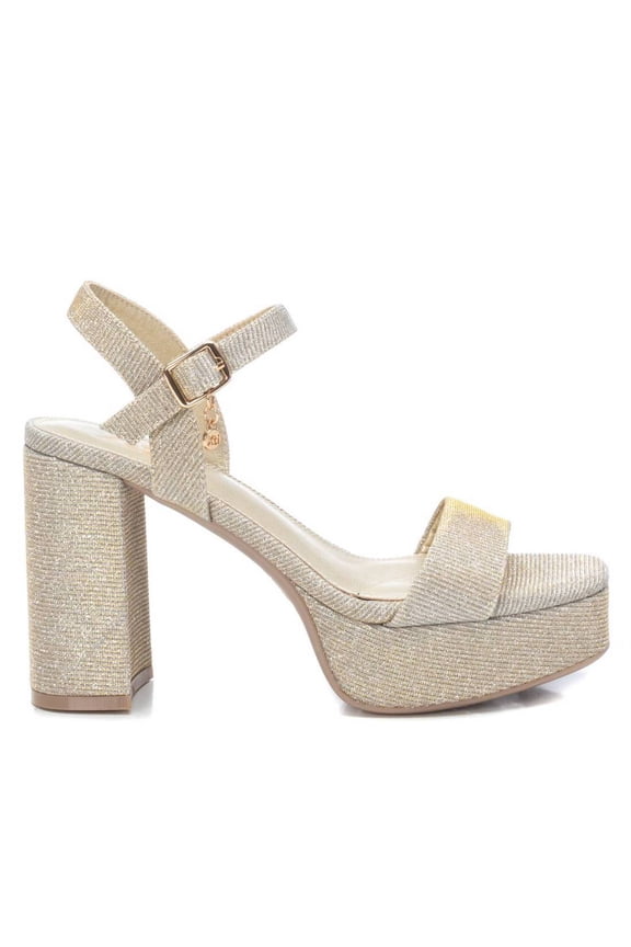 Women's Heeled Platform Sandals By XTI_141260_Gold