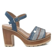 Women's Heeled Platform Sandals By XTI_170694_Open Blue