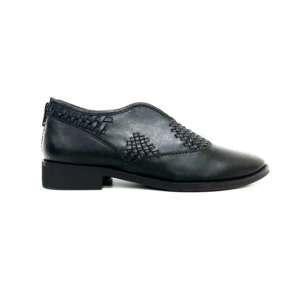 Women's Heeled Pointed Toe Woven Loafer Elegant Slip On Shoes