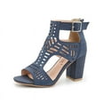 thumbnail image 1 of Women's Heeled Sandals Dressy Out Fish Mouth Heels Chunky Block Ankle Strap Sandals Casual, 1 of 6