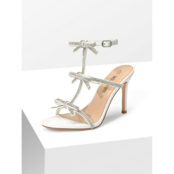 Women’s Heeled Sandals Stiletto Heels Rhinestone Bow Sandals