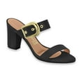 thumbnail image 1 of VIZZANO Women's Heeled Sandals with Buckle Strap,(4 COLORS) BLACK,  GOLD, OLIVE, BEIGE, BLACK, 1 of 4