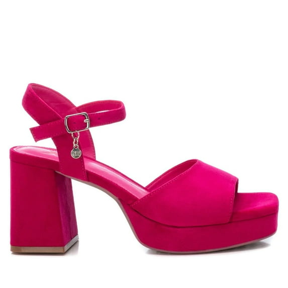 Women's Heeled Suede Sandals With Platform By XTI, 14147102 Pink