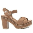 thumbnail image 1 of Women's Heeled Suede Sandals With Platform By XTI, 17069504 Light Brown, 1 of 1