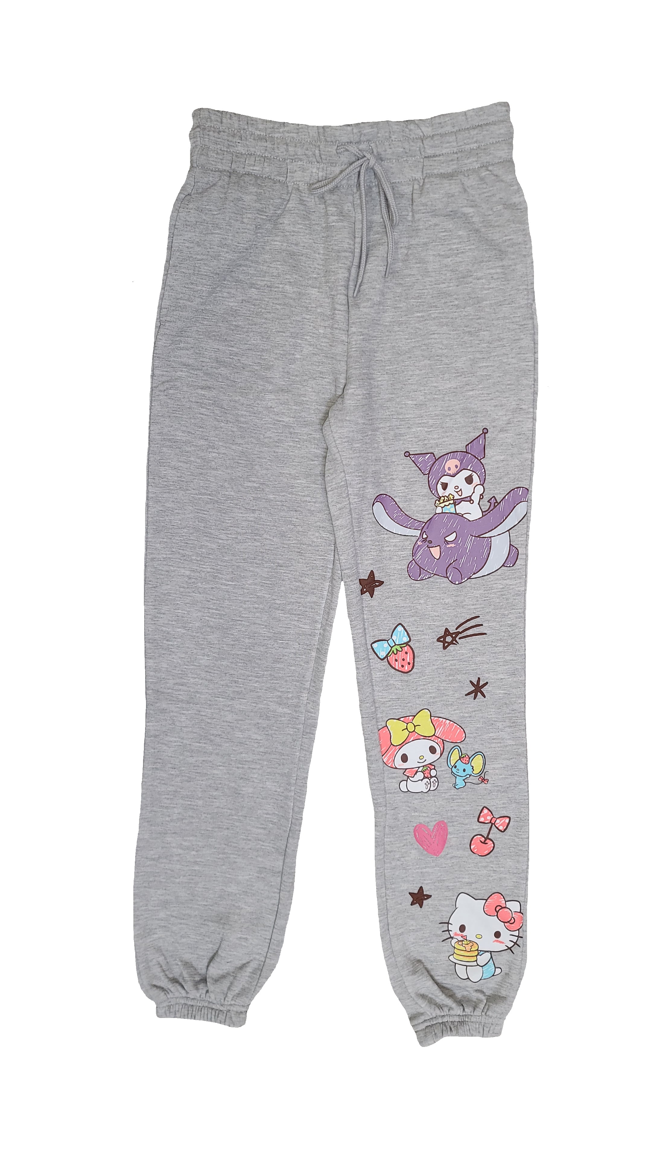 Women's Hello Kitty My Melody and Kuromi Gray Jogger Sweatpants - Small - Walmart.com