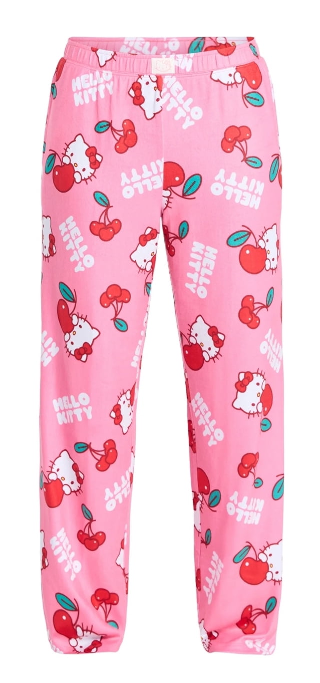 Women's Hello Kitty Pink Pajama Sleep Pants - Medium