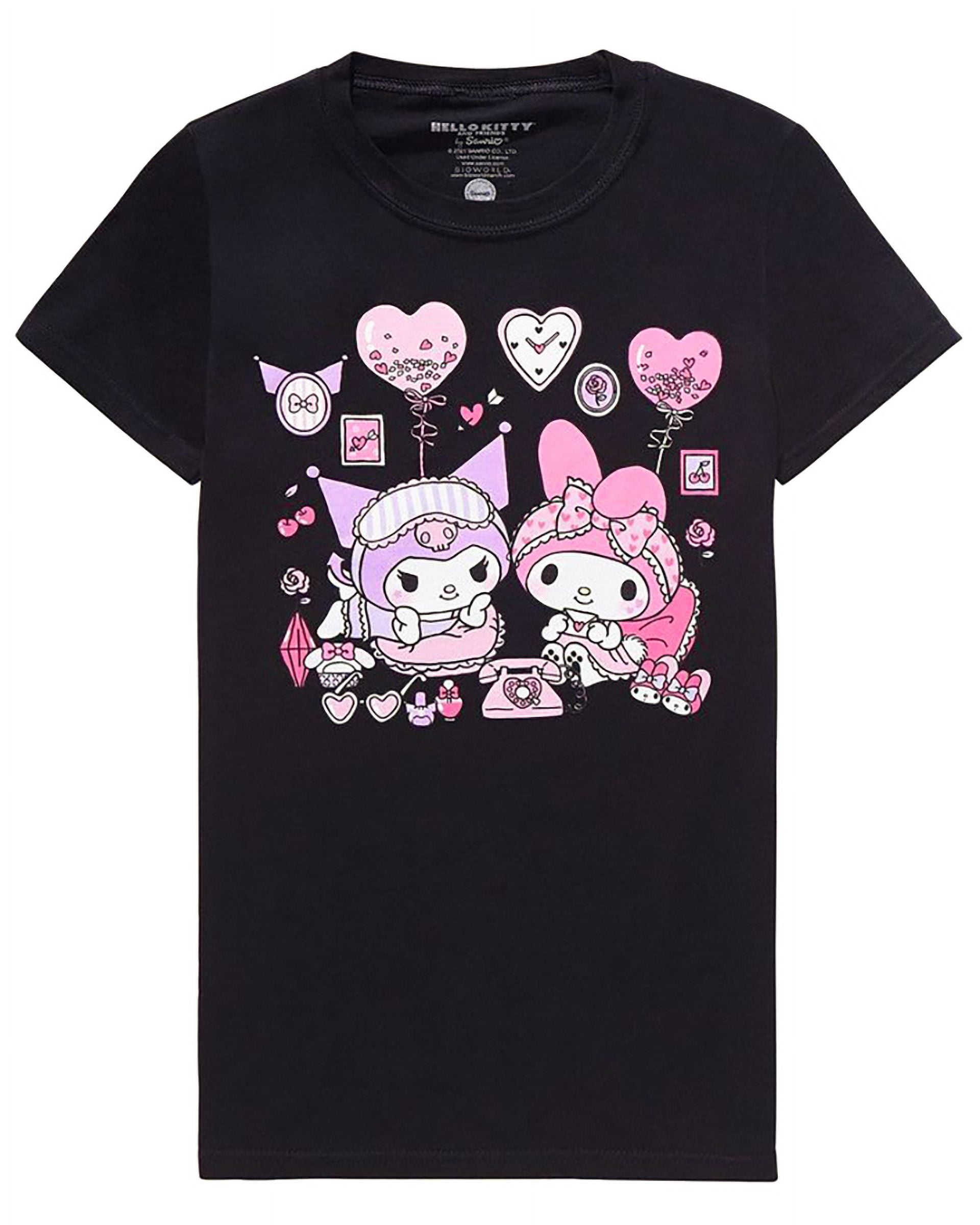 Women's Hello Kitty and Friends My Melody and Kuromi Slumber Party T ...