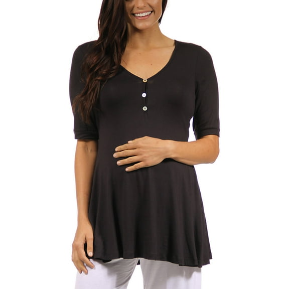 Women's Henley Neck Maternity Tunic