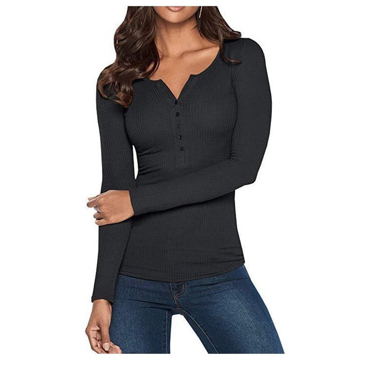 Lysse Women's Black Long-Sleeve V-Neck Ribbed Sweater Top Plus-Size 3XL