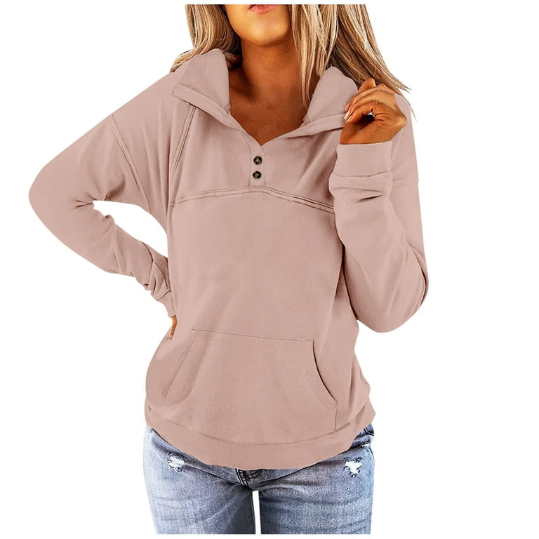 Ollysqiar Ladies Solid Color Hooded Sweater Zip Closure Plus Fleece Casual,deals  of the day clearance,prime specials of the day today,bargain finds,todays  deals sweater