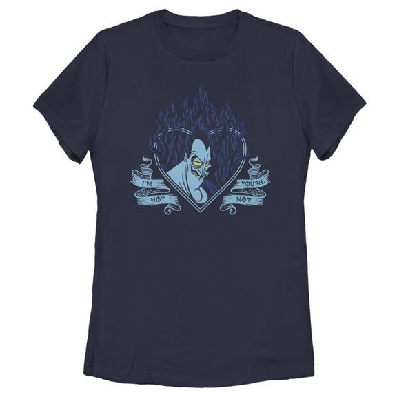Women's Hercules Hades I'm Hot You're Not  Graphic Tee Navy Blue Small