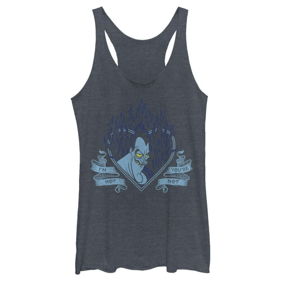 Women's Hercules Hades I'm Hot You're Not Racerback Tank Top Navy Blue Heather 2X Large