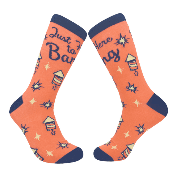 Women's Here to Bang Socks Funny 4th Of July Fireworks Pinup Novelty Footwear
