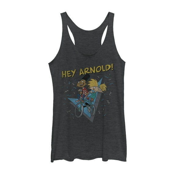 Women's Hey Arnold! Hey Arnold Racerback Tank Top Black Heather X Large