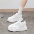 thumbnail image 1 of Women's Hidden Heel Multi-Layer Platform White Skate Sneakers, 1 of 3