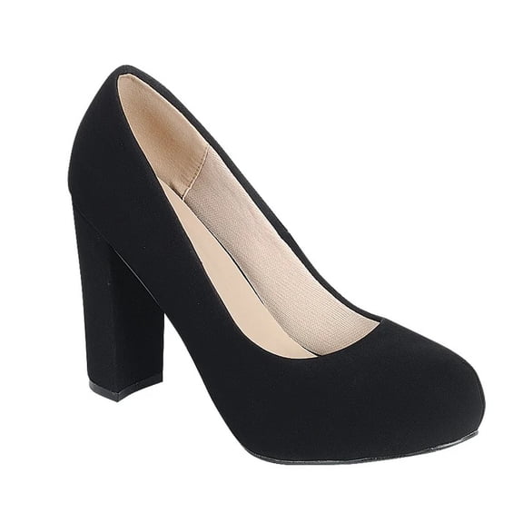 Women’s Hidden Platform Block Heel Pumps