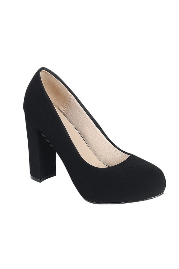 Women’s Hidden Platform Block Heel Pumps