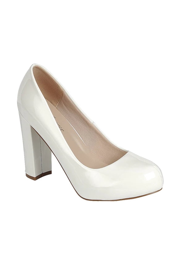 Women’s Hidden Platform Block Heel Pumps