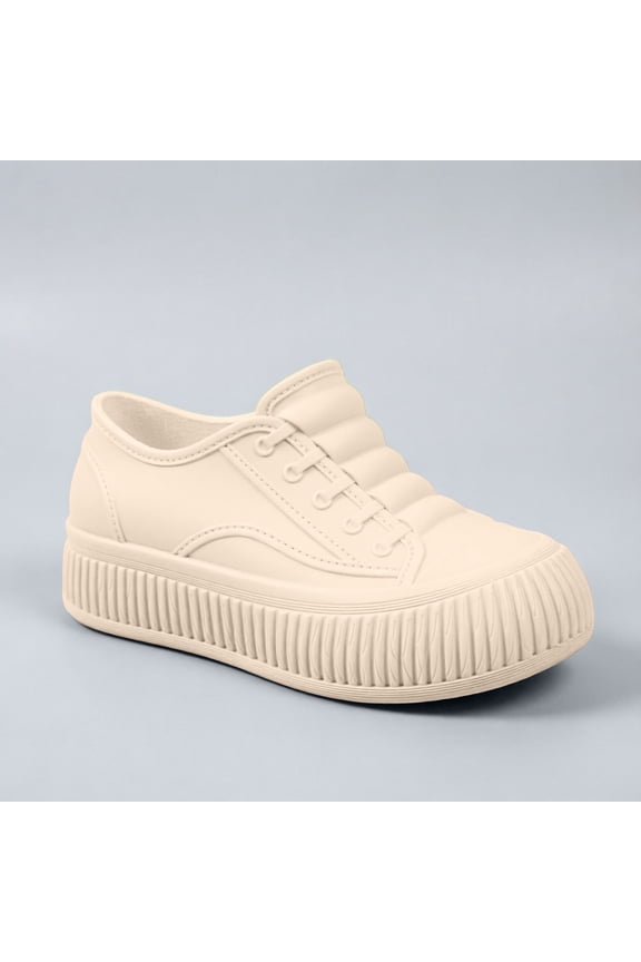 Women’s Hidden Wedge Ankle Rain Boots, Waterproof Non-Slip Slip On Rubber Footwear, Fashion Casual All Season Daily Rainy Outdoor Shoes White 6.5