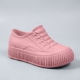 thumbnail image 1 of Women's Hidden Wedge Slip On Short Rain Boots Fully Waterproof Matte Surface Fresh Color Shades for Rainy City Commutes Street Fashion Matching Pink a 37, 1 of 8