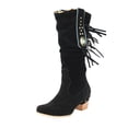 thumbnail image 1 of Women's -High Boots Ladies Fashion Tassel Rhinestone Pointed Toe High Heel Boots for Stylish, 1 of 9