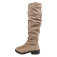 thumbnail image 1 of Women's -High Boots Suede Round Toe Knee High Slouchy Fold Over Stacked Heel Casual Comfort Footwear For Daily Wear Outdoor Walking, 1 of 9