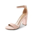 thumbnail image 1 of Women's High Chunky Heel Sandals Ankle Strap Open Toe Platform Pump Sandal Shoes Hi-Chunk Pink/Suede Size 7.5, 1 of 6