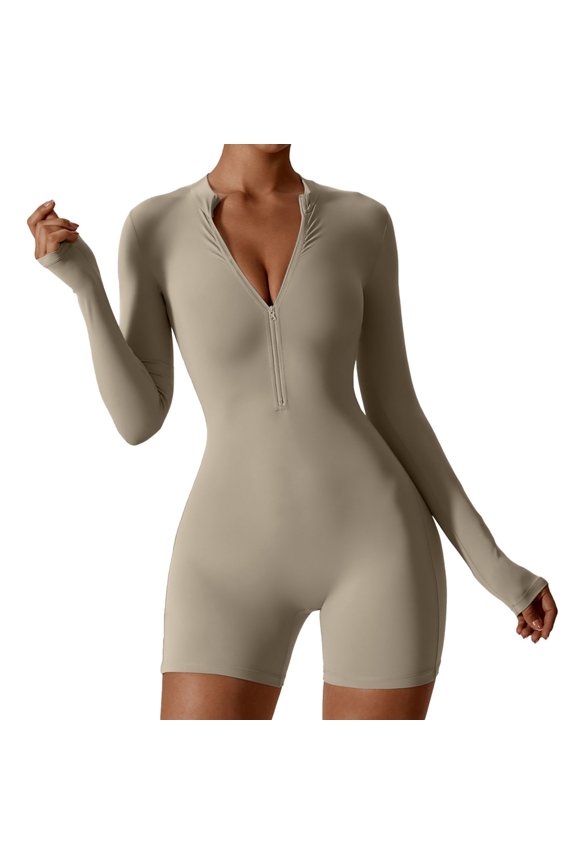 Women's High Collar Zip-Up Yoga Jumpsuit Elevate Your Practice